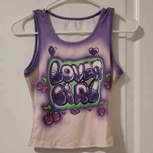 SHEIN Purple and White Gradient Tank Tops